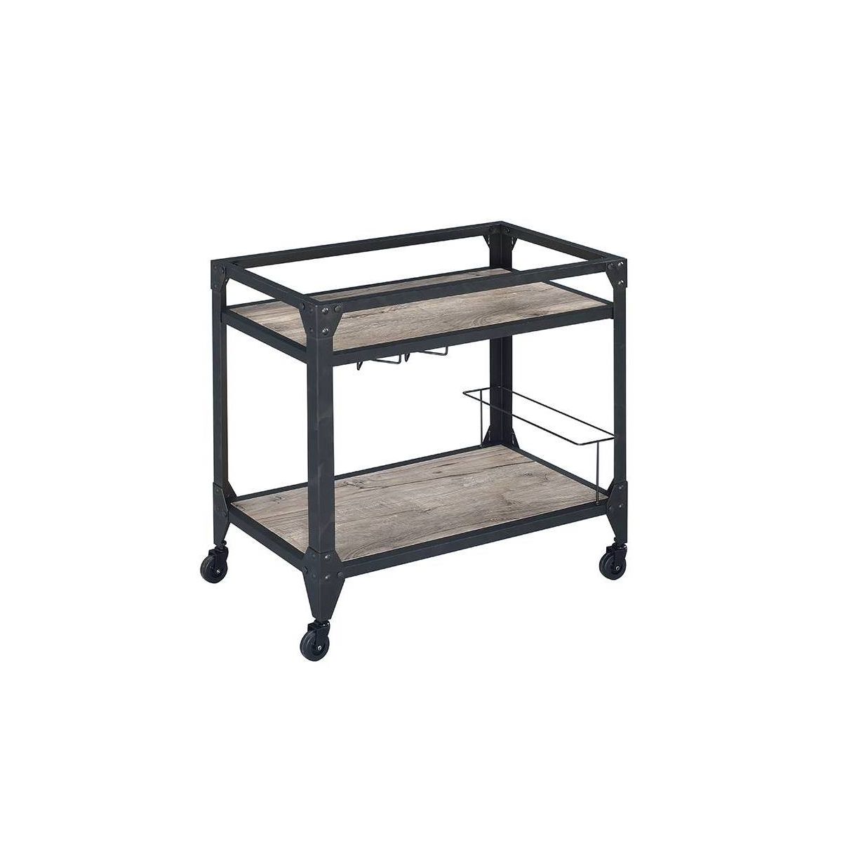 Acme Furniture Bar Serving Cart - Clear/Rustic - thumbnail 8