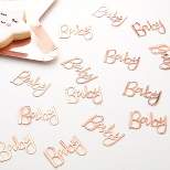 "Baby" Confetti Party Decorations Rose Gold/White