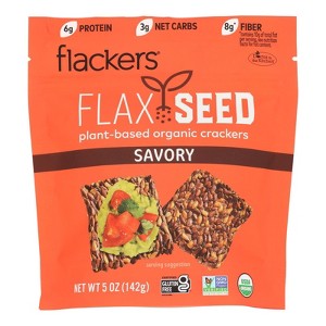 Doctor In The Kitchen - Organic - Flax Seed Crackers - Savory - Case of 6 - 5 oz - 1 of 3