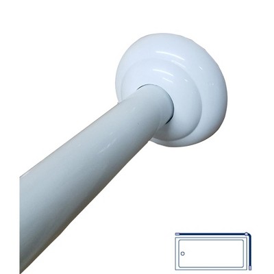 Adjustable White Aluminum Wall Mounted L-Shaped Curtain Rod