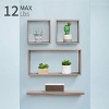 AZL1 Life Concept Bookshelf Floating Wall Shelf Wall Mounted Wood Shelves Hanging Wall Decor Home Room Coffee Shop, Beige, 17.72"*3.94"*9.06" - 2 of 4