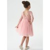 2Bunnies Girls' Paisley Lace Tulle Long Sleeve Knee Flower Girl Dress - 2 of 4