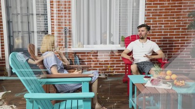Turquoise HDPE Adirondack Chair with Wide Seat and High Back