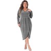 Agnes Orinda Women's Plus Size Sequin Sparkly Glitter Long Sleeve V Neck High Slit Party Cocktail Midi A Line Dresses - 3 of 4
