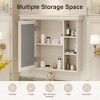 Spassway 29"H Blue Modern Bathroom Mirror Storage Cabinet with 6 Shelves - 3 of 4