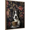 Amanti Art The Refined Staffy Cafe Moment by Mowzu  Framed Canvas Wall Art - 2 of 4