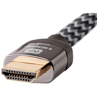 30 ft Gray Braided High Speed HDMI Cable with Zinc Alloy Connectors
