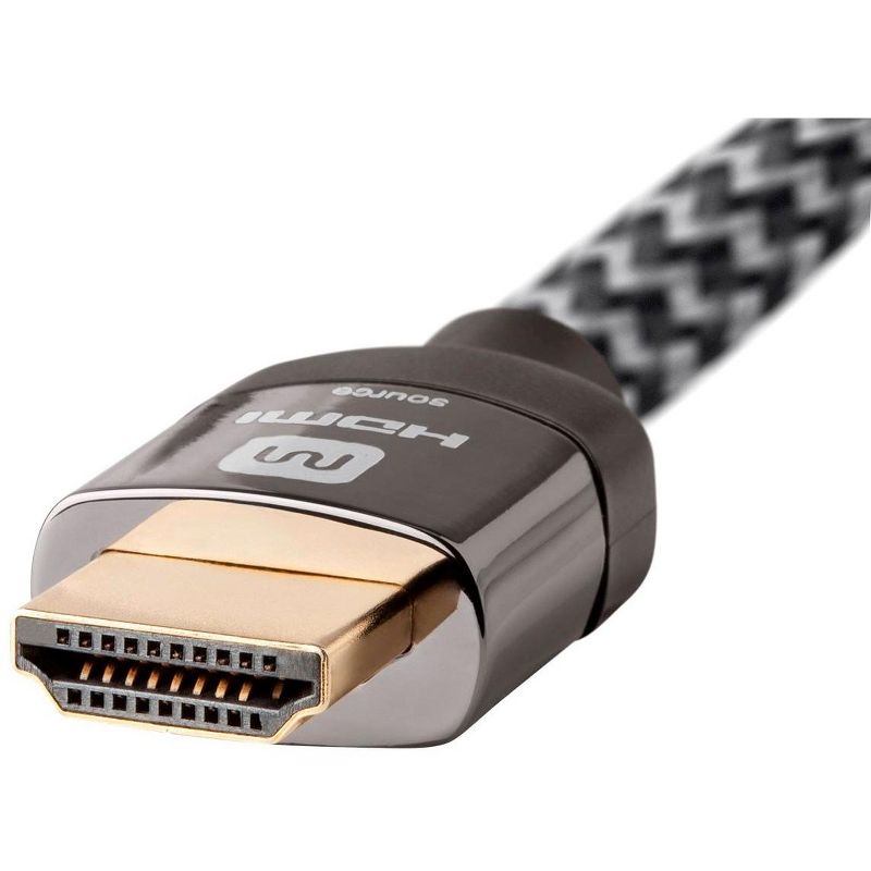Monoprice Braided HDMI Cable - 20 Feet - Gray | High Speed, Active Chipset, 4K@60Hz 18Gbps, HDR, 28AWG, YUV, 4:4:4, CL3 - Luxe Series, 5 of 7