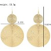 Large Geometric Double Disc Drop Earrings, Textured Circle Teardrop Minimalist Statement Jewelry Gift for Women - 3 of 4