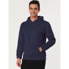 Lars Amadeus Men's Pullover Solid Long Sleeves Hooded Sweatshirts with Pocket - 3 of 4