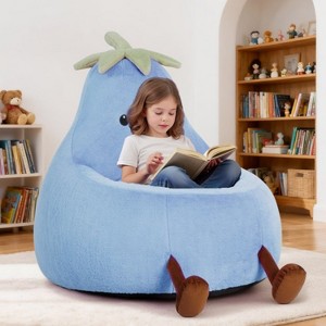 FONTOI 31" Eggplant-Shaped Mini Sofa Chair, Cute Cartoon Sofa with Washable Cover for Living Room, Playroom, Kid Gift Soft, 30.3"*31.1"*27.5" - 1 of 4
