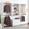 HomeStock Devi Series 31.5–94.5in. W  Modular Closet System Wall Mount Double Hanging Rods 4-Shelf Wood Closet System - 3 of 4