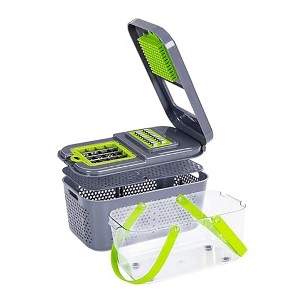 Itopfox 22-in-1 Vegetable Chopper with Container, Multi-Purpose Veggie Dicer & Food Cutter for Onion, Tomato, Includes 13 Blades & Lemon Squeezer - 1 of 4