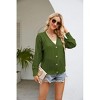 Coolmee Women's Button Up Cable Knit Cardigan Lightweight Crewneck Crochet Sweaters Tops Casual Jackets - 2 of 4