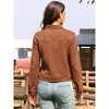 INSPIRE CHIC Women's Turndown Collar Faux Suede Fringe Button Down Long Sleeve Vintage Crop Jackets - 3 of 4