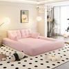 King Size Human Dog Bed, 3-in-1 Foldable Sofa Couch with Surroundings, Teddy Fabric Foam-Filled Sleeper Floor Sofa for Living Room-Baofuwish - 3 of 4