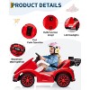 Go Kart for Kids, Electric Ride On Car with 2 Motors, Remote Control, Safety Belt & LED Lights, Toy Race Car with Speed Adjustment - 2 of 4