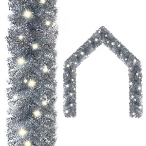 VidaXL Christmas Garland with LED Lights 66 ft Silver - 1 of 4