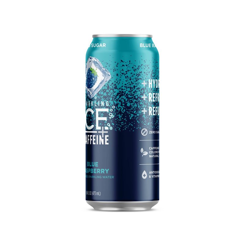 Sparkling Ice +Caffeine Blue Raspberry - 16 fl oz Can, 5 of 10