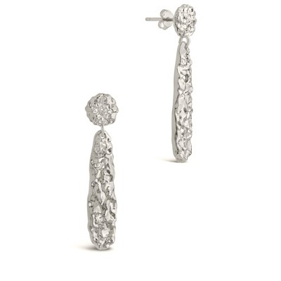 SHINE by Sterling Forever Alina CZ Textured Drop Earrings