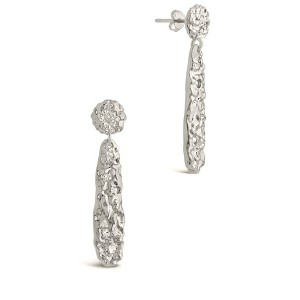 SHINE by Sterling Forever Alina CZ Textured Drop Earrings - 1 of 3