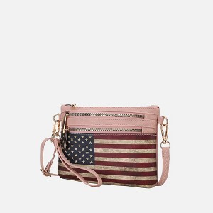 MKF Collection Alisson Vegan Leather Women’s FLAG Crossbody Wristlet Bag by Mia K - 1 of 4