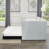 Racxily Twin Size Daybed, Upholstered Sofa Bed with Pull-Out Trundle, Plaid Corduroy Fabric - 3 of 4