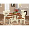 HomeStock 5-Piece Buttermilk and Cherry Finish Solid Wood Top Dining table with 4 Chairs - 2 of 4