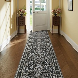 Washable Area Rug, Boho Floral Soft Rugs for Living Room, Non Slip Low Pile Carpet for Bedroom, Dining Room - 1 of 4