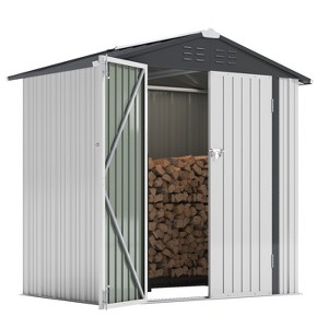 LACOO 6' x 4' Peak-Roof Patio Metal Shed - 1 of 4