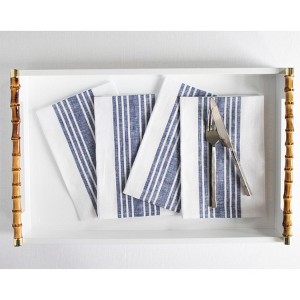 Solino Home Striped Linen Dinner Napkins | Farmhouse - 1 of 4