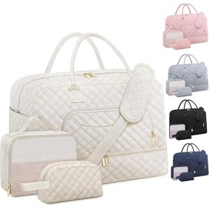 Weekender Bag for Women, Duffle with Shoe Compartment, Wet Toiletry Pocket, Hospital Travel Bag - 1 of 4