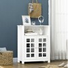 HOMCOM Kitchen Cabinet, Storage Cabinet, Sideboard Buffet Cabinet with Double Glass Doors for Kitchen, Living Room, White - 3 of 4