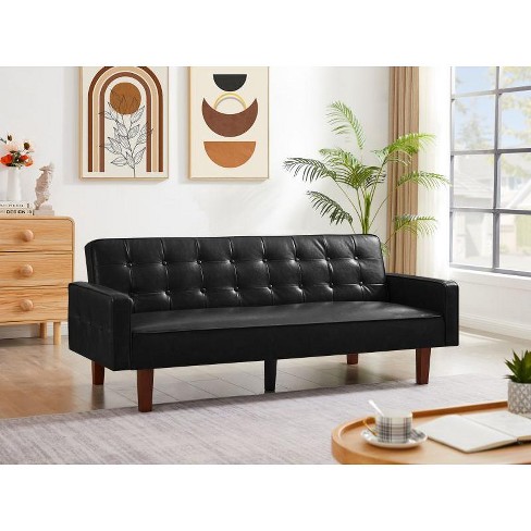 DOMETOUR PU Leather Sofa for Living Room Furniture, Sofa Bed Adjustable Backrest Loveseat Convertible Sofa Sleeper Couch - image 1 of 4