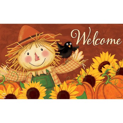 Briarwood Lane Doormat 30x18 Indoor Outdoor Happy Scarecrow Fall For Fall Doormat