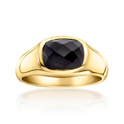 Ross-Simons Onyx Ring in 18kt Gold Over Sterling