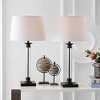 30" Mason Glass/Metal Buffet Lamps with Linen Shades, LED Included - JONATHAN Y - 2 of 4