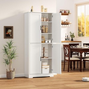 Acekool 178cm Tall Kitchen Pantry Cabinet with 4 Doors, Adjustable Shelves, Modern Storage Organizer for Kitchen or Living Room - 1 of 4