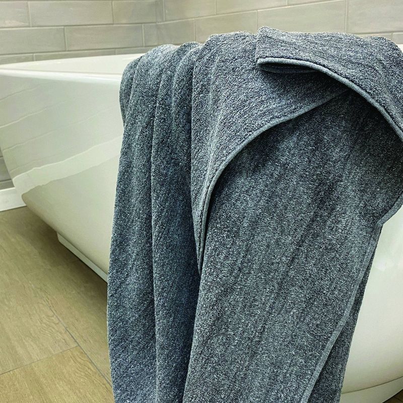 Melange Viscose from Bamboo Cotton Bath Sheet Charcoal - BedVoyage, 6 of 10