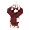 Hudson Baby Girls Thermal Preemie Layette Set 4pc Long Sleeve Outfit, Acorn Botanical, Preemie - 2 of 4