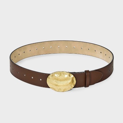Hammer Texturized Plaque Buckle Belt - Universal Thread' Brown - image 2