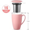 GustoWave 16 Oz Porcelain Tea Mug with Infuser and Lid – Microwave Safe, Ergonomic Handle, Lead-Free Glaze, for Loose Leaf Tea - 2 of 4
