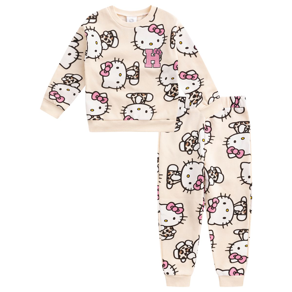 Hello Kitty Girls Fleece Sweatshirt and Pants Set for Big Kids