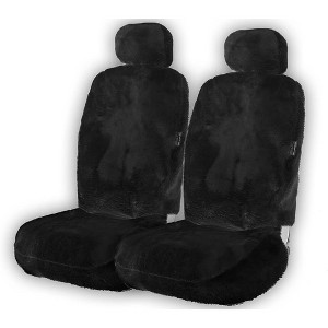 Zone Tech Genuine Sheepskin Car Seat Cover , Universal Front Full Seat (front and back) Cushions - 1 of 4