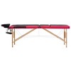 vidaXL Foldable Massage Table 3 Zones Wood Black and Pink - 2 of 4