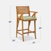 Best Choice Products Set of 2 Outdoor Acacia Wood Bar Stools Bar Chairs w/ Weather-Resistant Cushions - 2 of 4