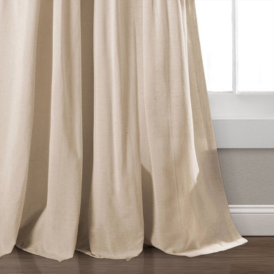 Dark Linen Pleated Cotton Blend Light-Filtering Window Panel