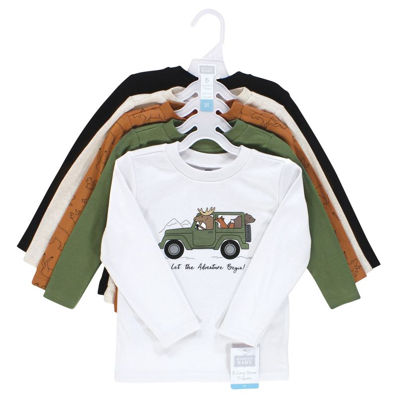 Hudson Baby Infant and Toddler Boy Long Sleeve T-Shirts, Animal Adventure, 2 of 8