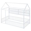 CAVINAS Twin/Full Size House Platform Bed Frame with Fence&Shelves,Metal Floor Bed for Kids Room,Bedroom - 4 of 4