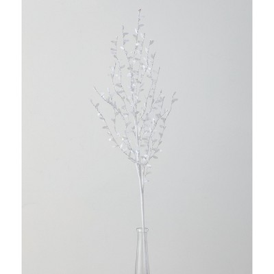 Sullivans Artificial Iced Mini Leaf Spray 33"H White
